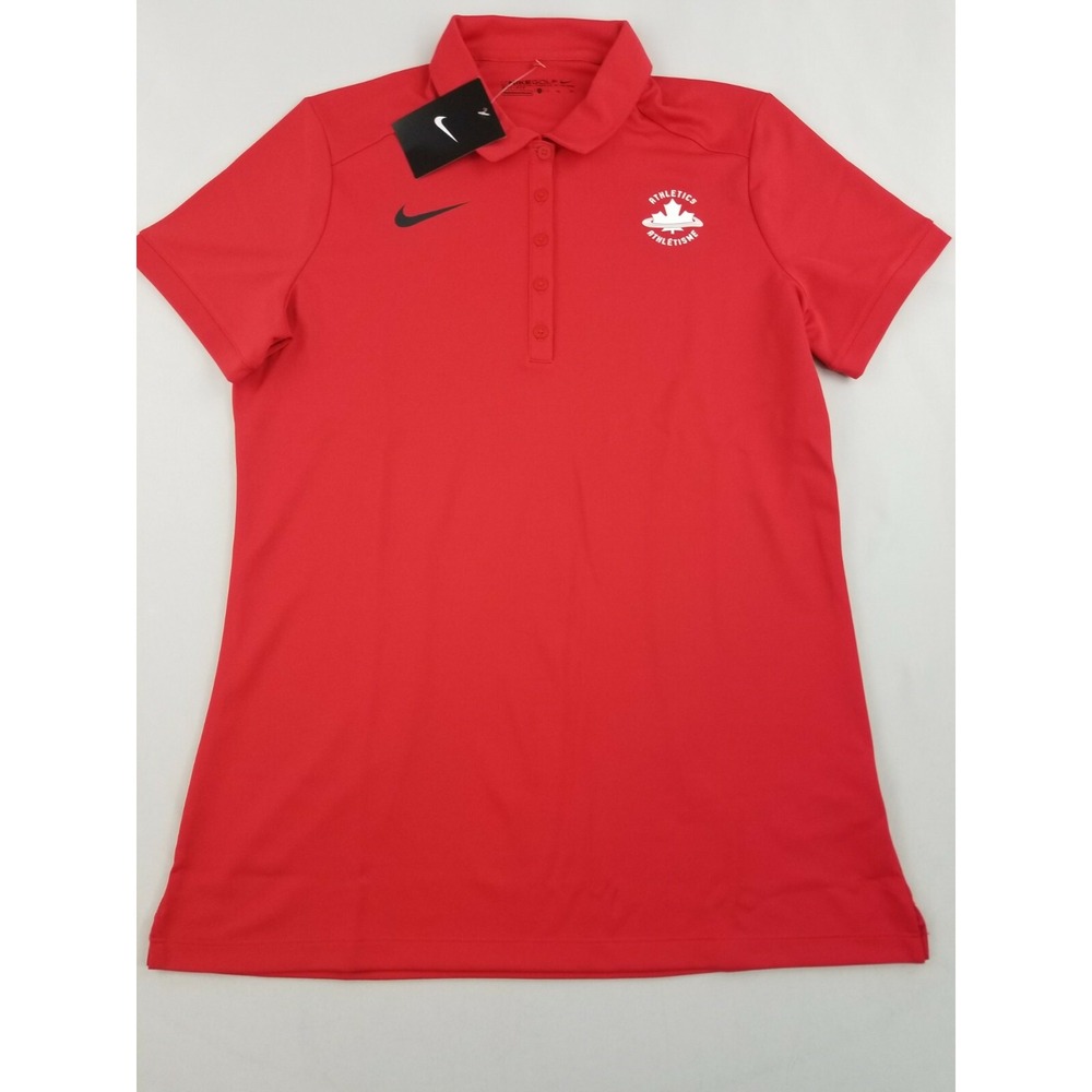 Nike women shirt track field Canada 812332-657 red sz L / T $90